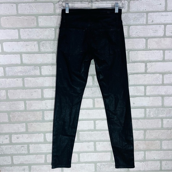 AG Farrah High Rise Skinny Ankle Jeans in Luminous Super Black Size 24 - Picture 8 of 13